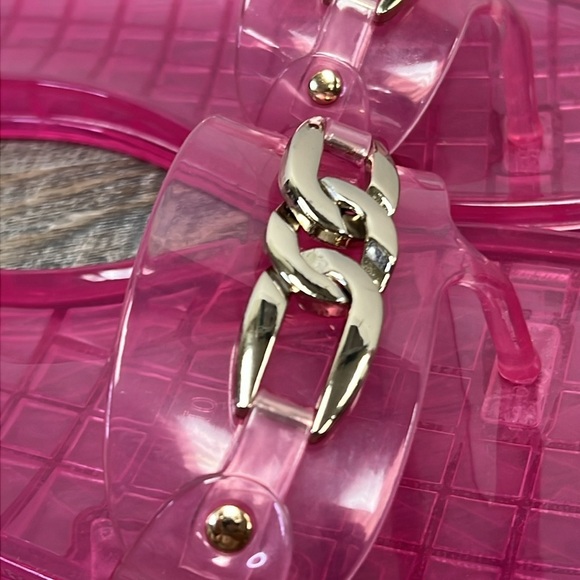 NEW Vince Camuto EVOLET Translucent Jelly Sandals -Raspberry Magenta Size 10 - Picture 4 of 10